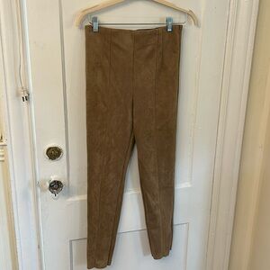 Zara high waisted brown suede pants